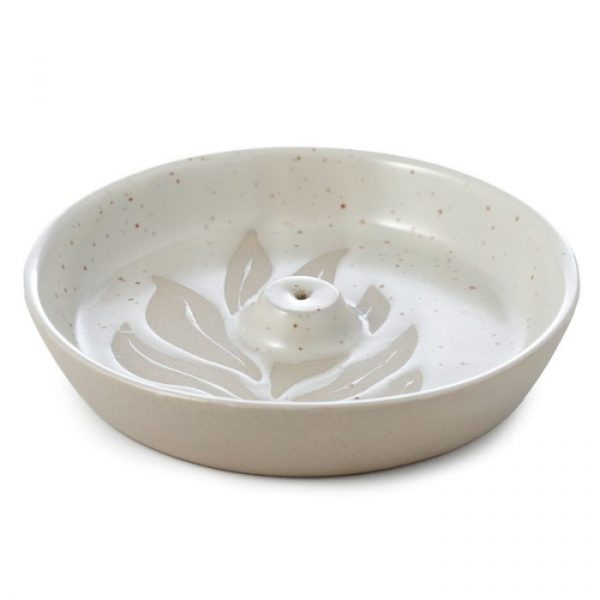 Florens Hesperantha Créme Glazuur Reliëf Stoneware Wierookhouder voor Wierook Stokjes - Afbeelding 2