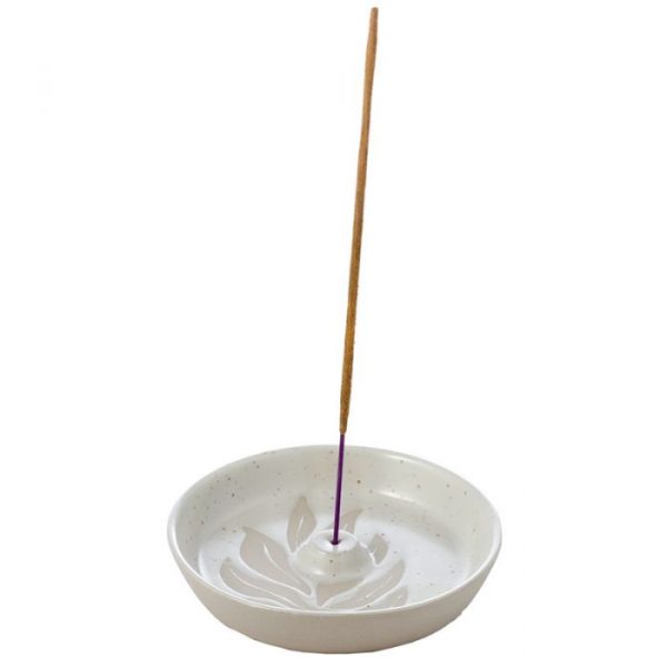 Florens Hesperantha Créme Glazuur Reliëf Stoneware Wierookhouder voor Wierook Stokjes - Afbeelding 3