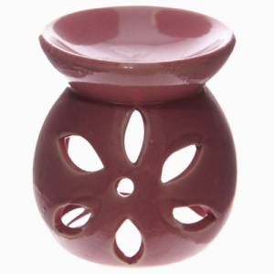 Keramiek Geurbrander met uitgesneden bloemblad - Small Pink
